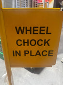 Wheel Chock with Tall Handle and Safety Sign Wheel Chock Aik Chin Hin 