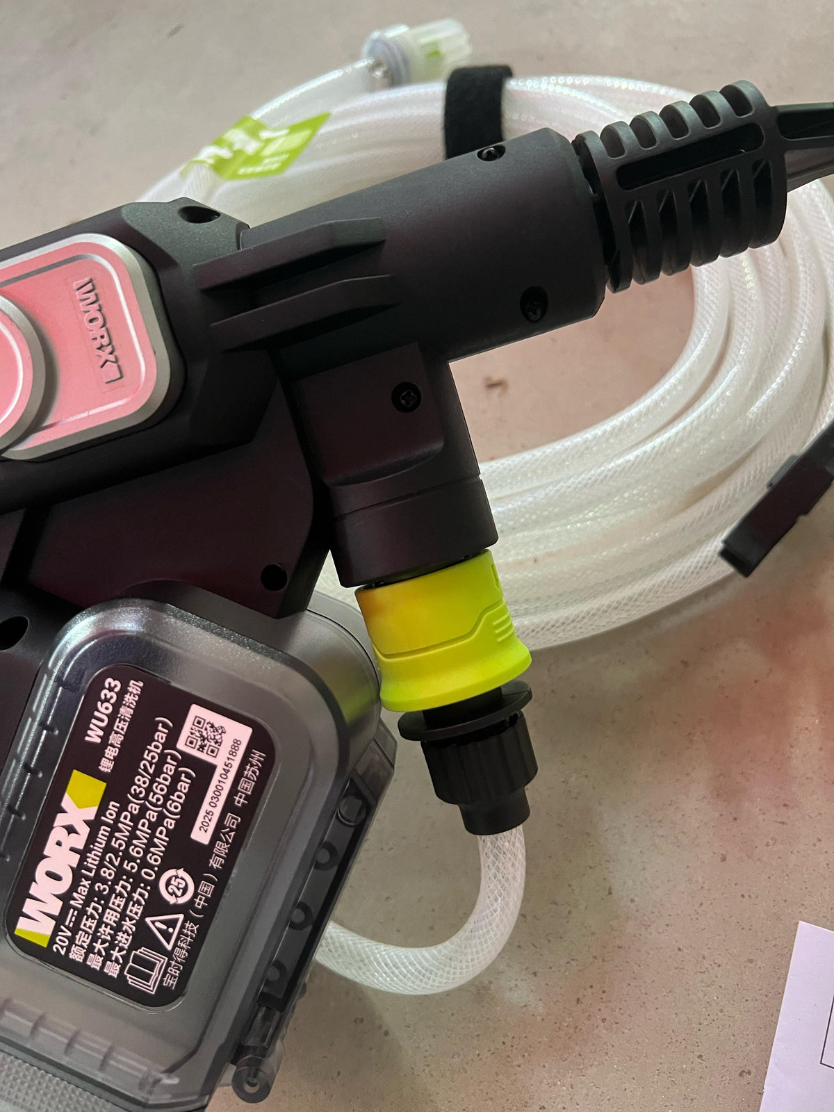 WORX Battery Operator Pressure Washer WU633.9 20V 4.0AH 6M Hose | Mode