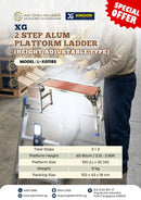 XG 2 Step Alum Platform Ladder (Height Adjustable Type) | Model : L-XG118S Platform Ladder XG 