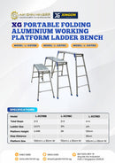 XG 4FT Portable Folding Aluminium Working Platform Ladder Bench | Model: L-XG118D XG 