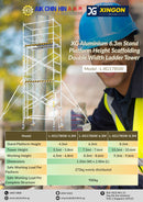 XG Aluminium 8.3m Stand Platform Height Scaffolding Double Width Ladder Tower | Model : L-XG178SW-8.3M Scaffolding XG 