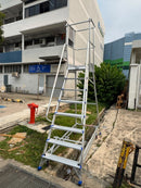 XG Aluminium Platfrom Ladder with Retractable Caster Wheels | Model : L-XG358A Aluminium Platfrom Ladder XG 8 Steps (210 cm) 