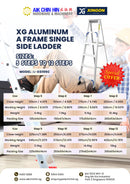XG Aluminum A Frame Single Side Ladder | Sizes: 5 Steps to 12 Steps | Model: L-XG106C (L-BB) Ladder XG 