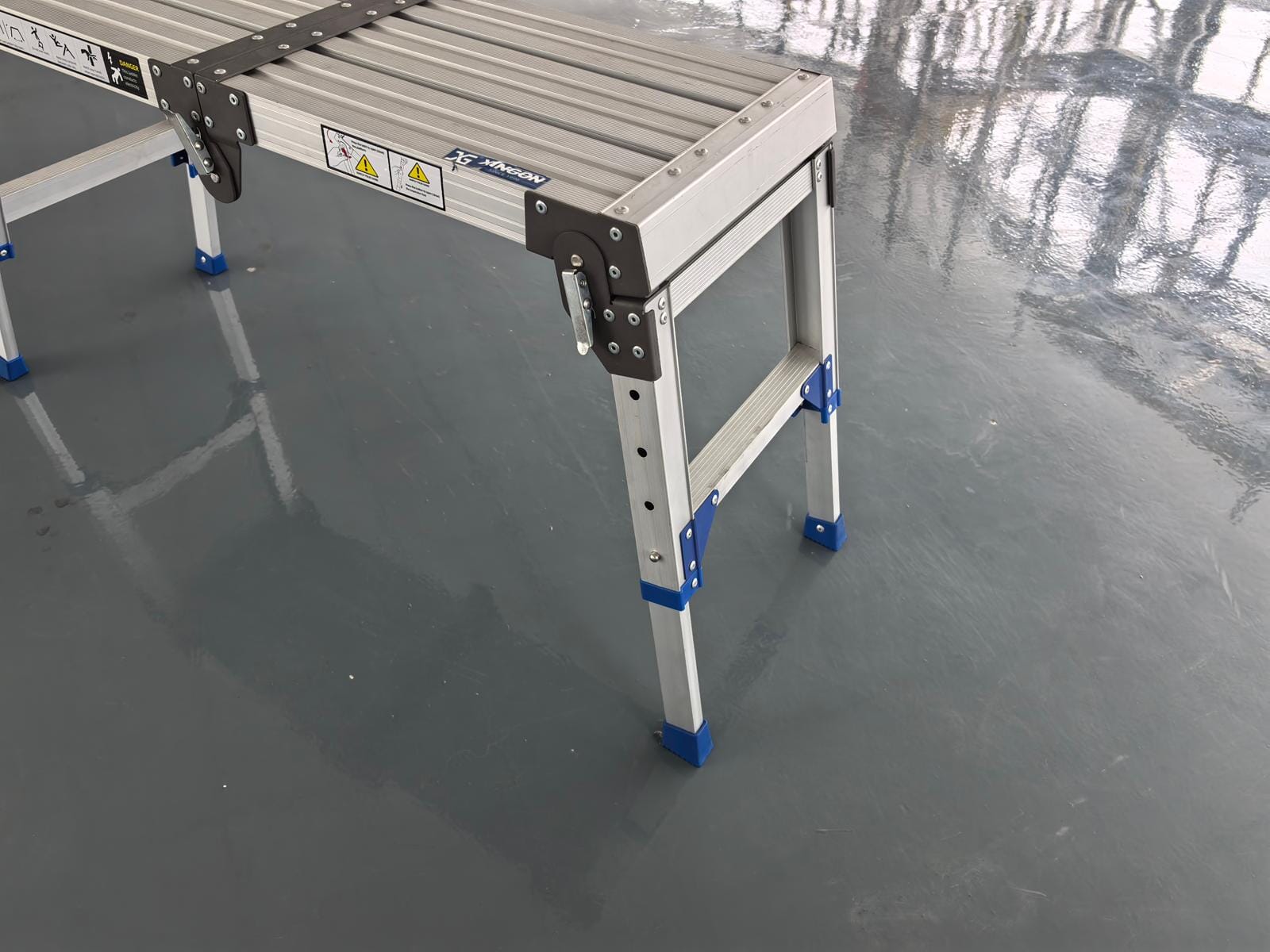 XG Aluminum Folding Adjustable Platform Ladder - Mini with Safety Lock