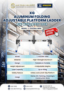 XG Aluminum Folding Adjustable Platform Ladder - Mini with Safety Lock | Model: L-XG238A-MINI Platform Ladder XG 