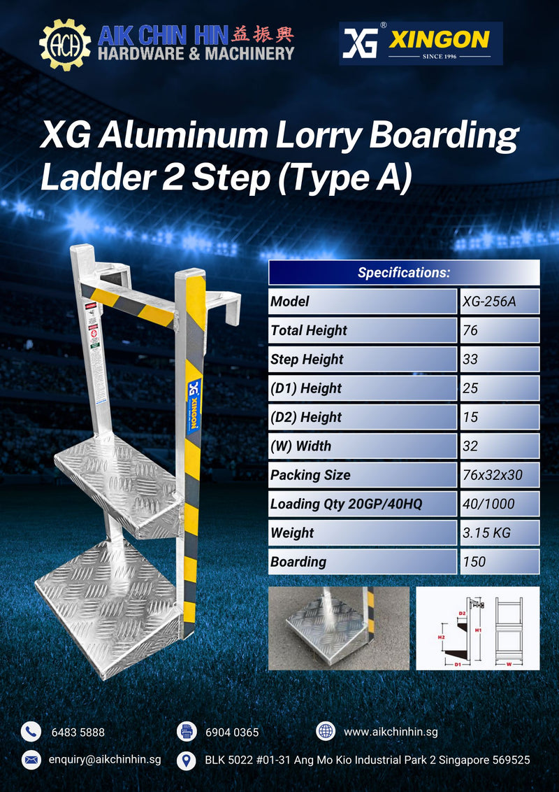 XG Aluminum Lorry Boarding Ladder 2 Step (Type A)