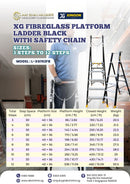 XG Fibreglass Platform Ladder Black with Safety Chain | Model: L-XG152FB Ladder XG 