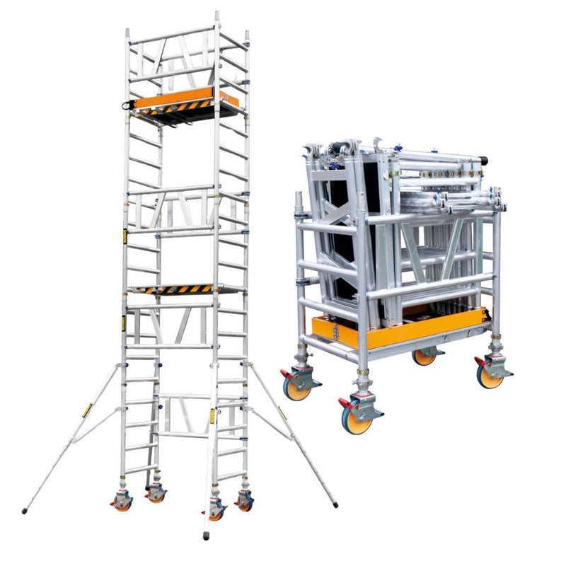 XG MINI Aluminium 4.3m Total Height Scaffolding Single Width Ladder Tower | Model : L-XG178MINI-4.3M Scaffolding XG 