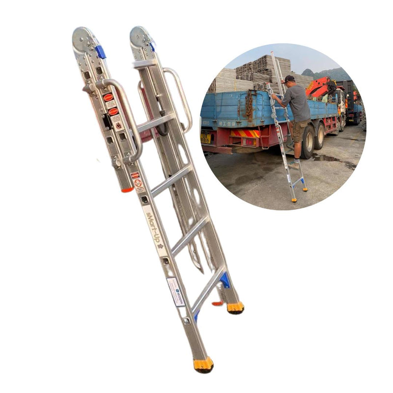 XG XG258D-5+2 Aluminium Foldable Adjustable Lorry Access Ladder | Model : L-XG258D-5+2 Ladder XG 