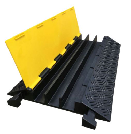 3 Channels Cable Protector Traffic Road Safety Rubber Hump | Model : R