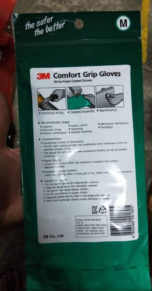 3M Comfort Grip Gloves | Sizes : M or L | Model : GLOVE-CGG Glove 3M 