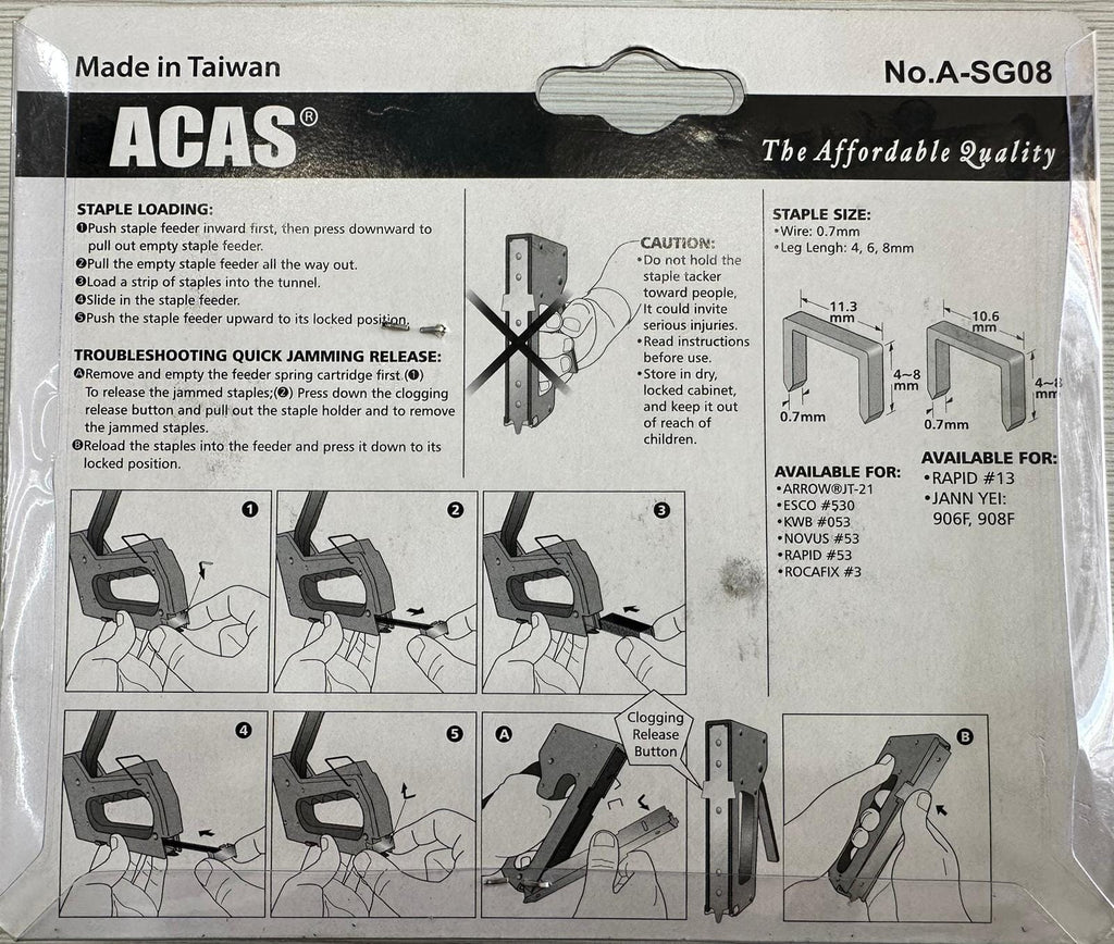 Acas Colours Acas Hand Staple Gun A-SG08 (4mm-8mm)