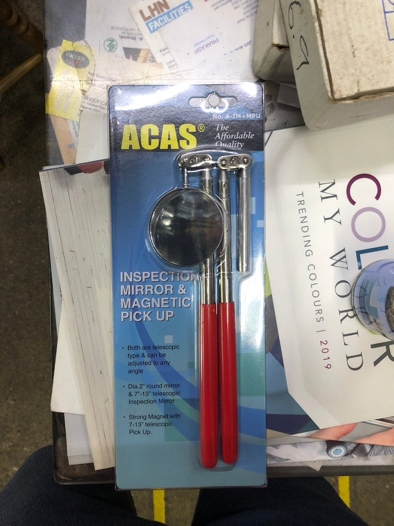 Acas Inspection Mirror Round Type & Magnetic Pick Up | Model : A-IM+MPU Inspection Mirror Acas 