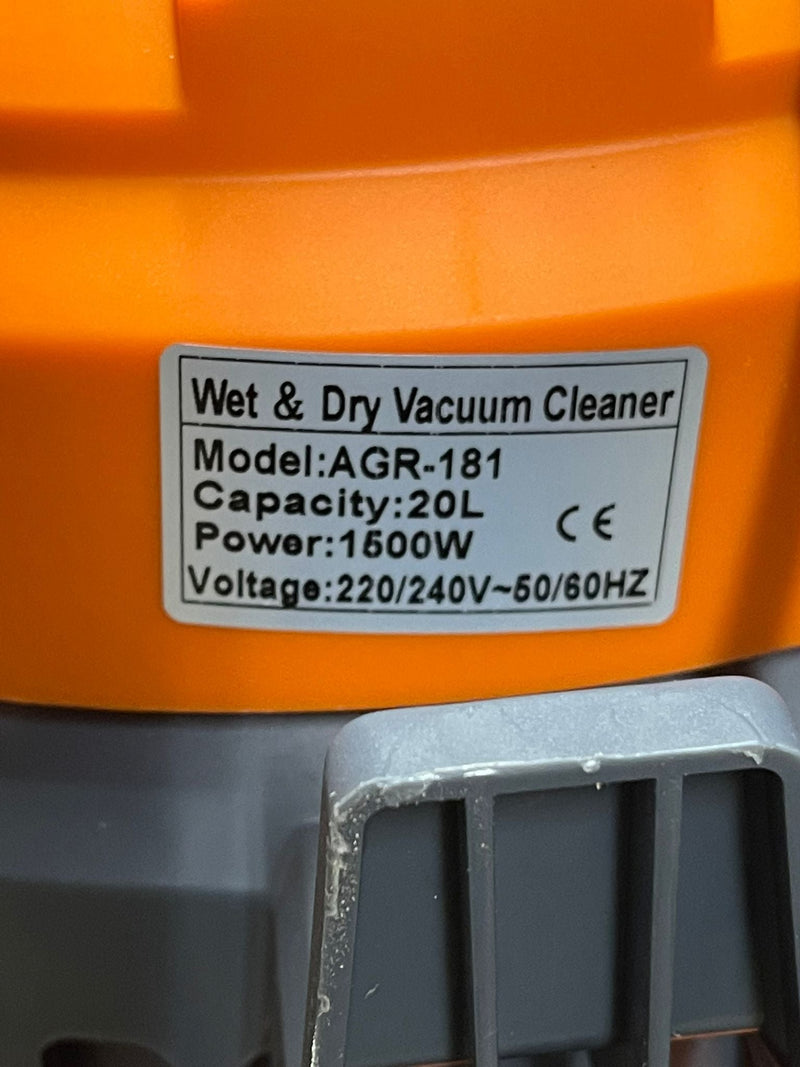 Aiguru 20L, 220V Wet & Dry Vacuum Cleaner | Model : VC-AGR181 Wet & Dry Vacuum Cleaner Aiguru 