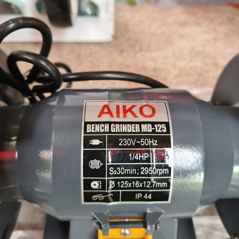 Aiko 1/4HP 180w Bench Grinder (MD-125) | Model : BG-MD125 Bench Grinder Aiko 
