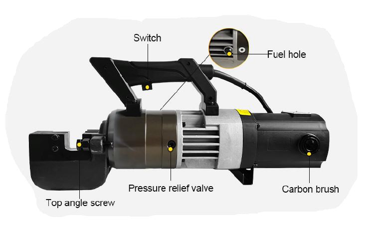 Aiko 220v , 1600w 4-25mm Brushed Hydraulic Electric Rebar Cutter | Model : RBB-RC-25C Hydraulic Rebar Cutter Aiko 