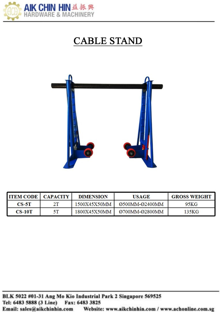 Aiko 2.5 Ton General Hydraulic Pay Off Device (Cable Stand) | Model : CS-5T Cable Stand Aiko 