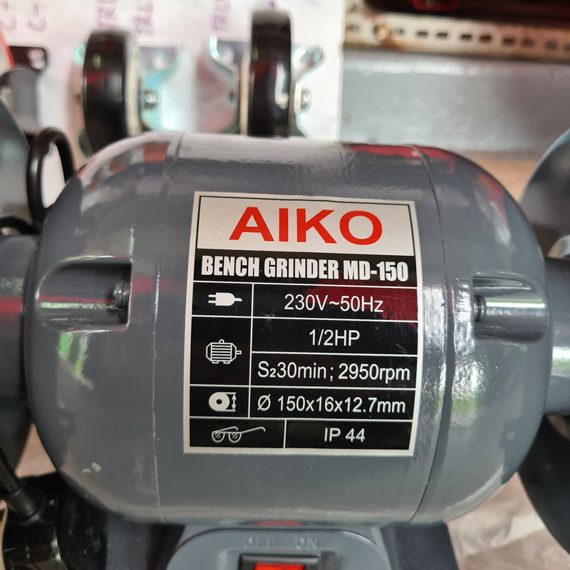 Aiko 250W Bench Grinder 1/3HP (MD-150) | Model : BG-MD150 Bench Grinder Aiko 
