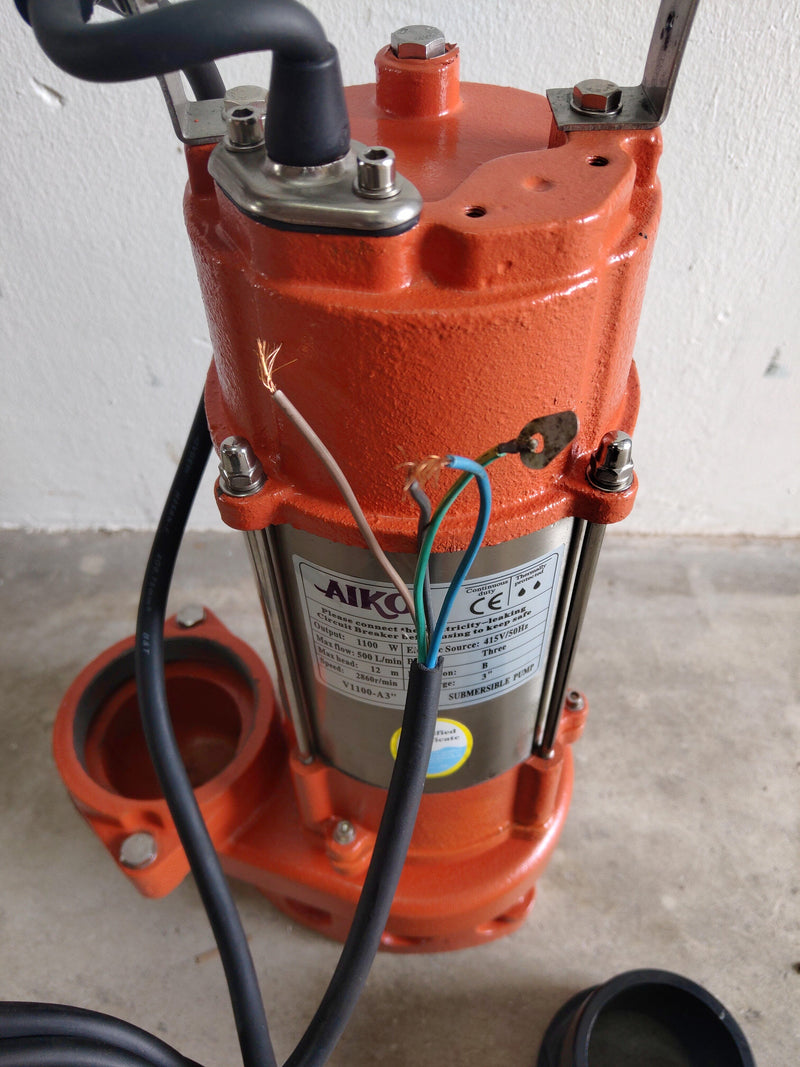 Aiko 3" Sewage Pump 415v 50hz 1100w Without Float | Model: WP-V1100-A3-415V Sewage Pump Aiko 