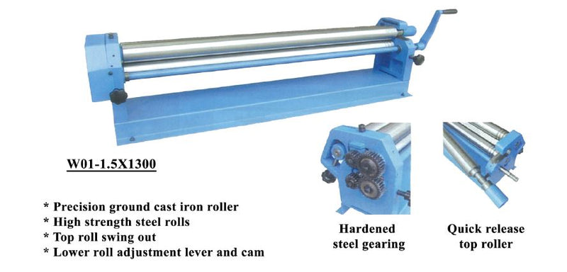 Aiko 3" Slip Roll Machine | Model : W01-1.5X1300 Slip Roll Machine Aiko 