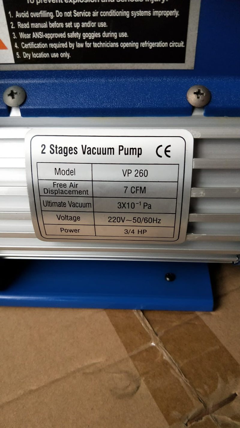 Aiko 3/4Hp 6.0 CFM Dual Stage Vacuum Pump | Model : VP-260 Vacuum Pump Aiko 