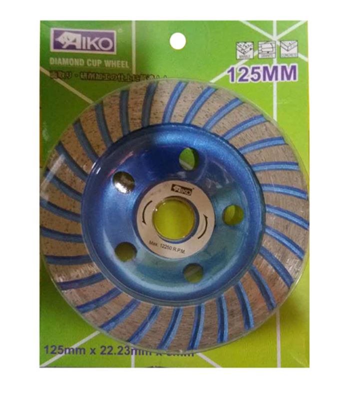 Aiko 5" Blue Turbo Diamond Cup Wheel | Model : DCW-ACW05-T - Aikchinhin