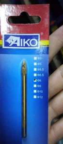 Aiko 6MM Glass & Tile Bits (Cross) | Model : GNT-A06 Glass & Tile Bits Aiko 
