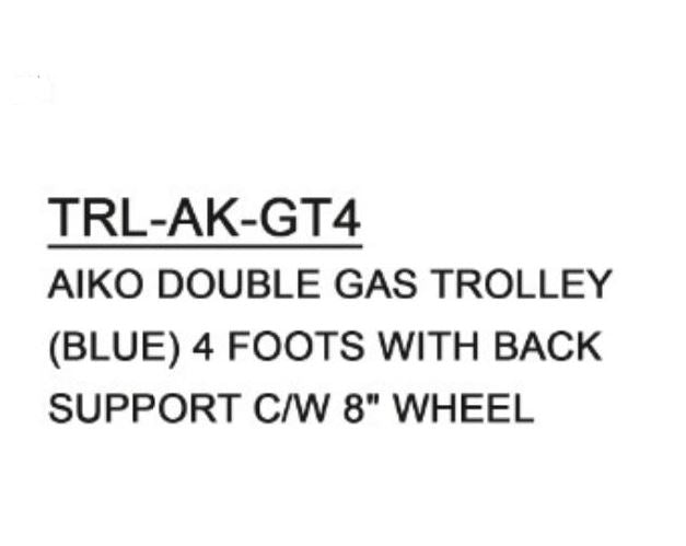Aiko Double Gas Trolley (Blue) 4 Foots With Back Support C/W 8" Wheel | Model : TRL-AK-GT4 Trolley Aiko 