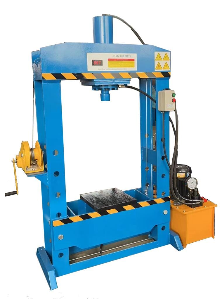 Aiko DYYL-50H 380V 50 Tons Electric Hydraulic Shop Press With Hand Winch Lifter | Model : DYYL-50H-3-YM Shop Press Aiko 