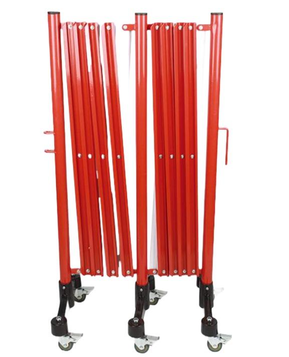 Aiko Expandable Barricade Gate (Alum Slot, Steel Leg) 51cm-5m High 95cm Come With Wheel (Yellow/Black & Red/White) | Model : GATE-7616- Safety Barrier Aiko Red/White 