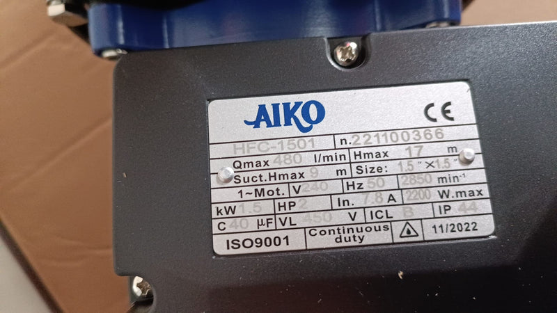 Aiko HFC-1500/HFC-1501 Swimming Pool Water Pump 2" 2HP | Model : WP-HFC-1500 Water Pump Aiko 