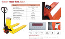 AIKO PALLET TRUCK 3T 685*1220*85MM WITH WEIGHING SCALE DOUBLE PU WHEEL W/O PRINTER | Model : PT-CBYCW3-685 Pallet Truck Aiko 