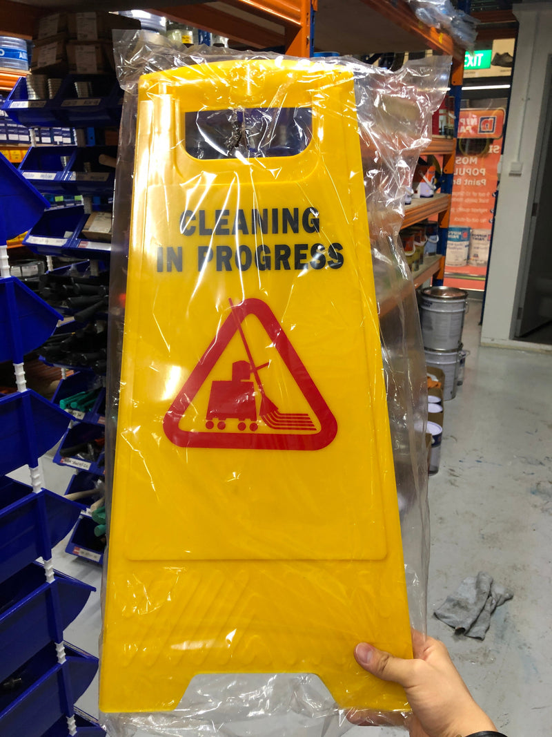 Aiko PP Yellow Caution Board (Cleaning In Progress) | Type : Normal , 700g Type Caution Board Aiko 