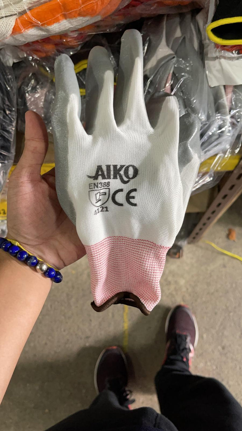 Aiko PU Grey Rubber Glove 10"| Model: GLOVE-RB-A10 Glove Aiko 