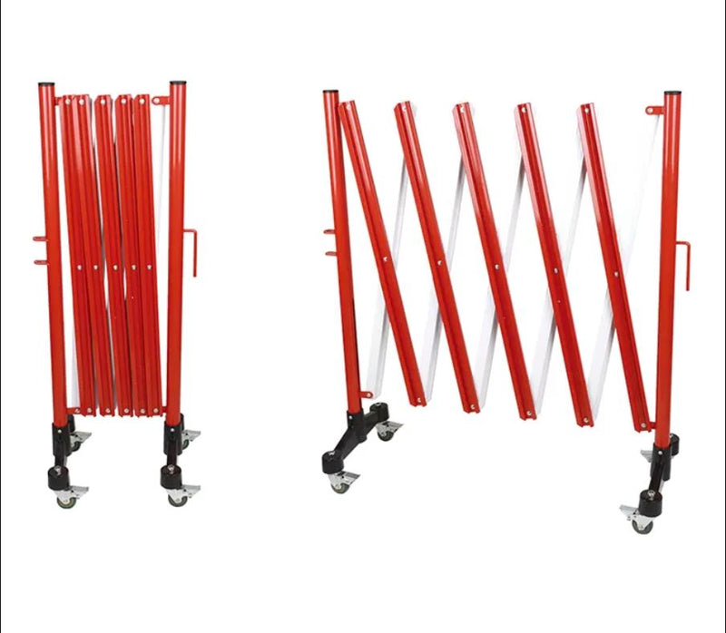 AIKO Steel Expandable Barricade with Wheel | Model : GATE-7615- Steel Expandable Barricade Aiko Red & White 