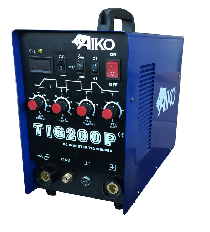 Aiko Tig200P 1P/220V (Pulse) Welding Set W/8M Tig26 Torch+3M Weld+3M Earth Cable | Model : W-TIG200P TIG Welding Machine Aiko 