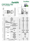 Aiko / Triathlon 5 Ton Diesel Forklift | Model : CPCD5.0T/4.5M Forklift Aiko 