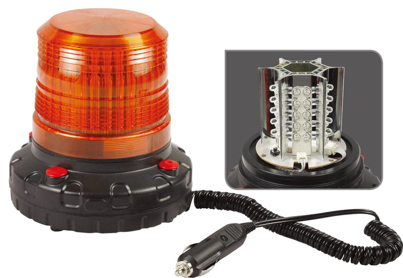 AIKO Yellow LED Revolving Warning Light with Magnetic Base and Car Plug | Model : RL-7712 Safety Light Aiko 