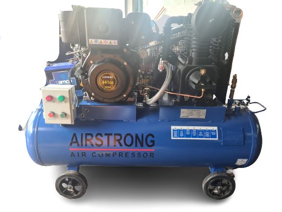 Airstrong 10hp 180L 2stage Loncin Diesel Air Compressor With L186E | Model : ASTS55U-180-186D Air Compressor Airstrong 