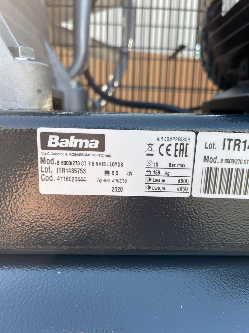 Balma 7.5Hp 270L 415V 2 Stage Air Compressor