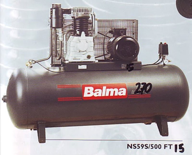 BALMA 15HP 270L 415V AIR COMPRESSOR Model : NS59S/270 FT15 MADE IN ITALY WARRANTEE SIX MONTHS NO - Aikchinhin