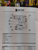 BEITER 20V Brushless Cordless Rotary Hammer Drill | Model: BRH70-20V Cordless Rotary Hammer Drill BEITER 