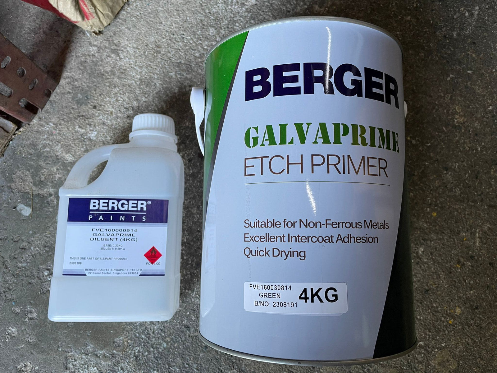 Berger Galvaprime Etch Primer Green 4kg Comes With Hardener (FVE160030