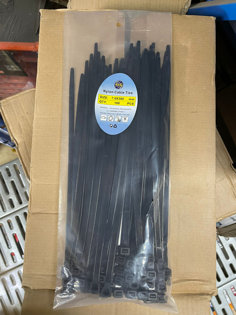Black Cable Tie 12"X7.6mm | Model : CTB-1276 Wire & Cable Ties Aik Chin Hin 