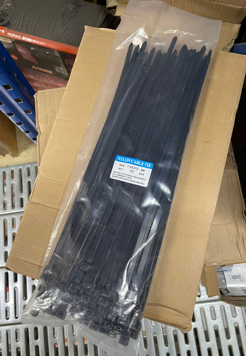 Black Cable Tie 16"X7.6mm | Model : CTB-1676 Wire & Cable Ties Aik Chin Hin 