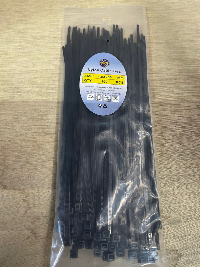 Black Cable Tie | Model: CTB- Aiko 10" x 4.8MM 