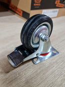 Black Rubber Castor 3", 4", 5 , 6", 8"Model : C-11 | Type : Swivel , Brake or Rigid Castor Wheel Aiko 3" Brake 