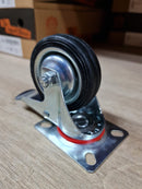 Black Rubber Castor 3", 4", 5 , 6", 8"Model : C-11 | Type : Swivel , Brake or Rigid Castor Wheel Aiko 