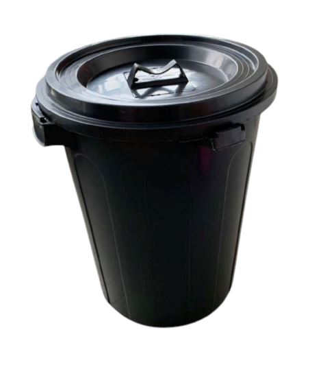 Black Rubbish Bin 18Gal Trash Cans & Wastebaskets Aik Chin Hin 