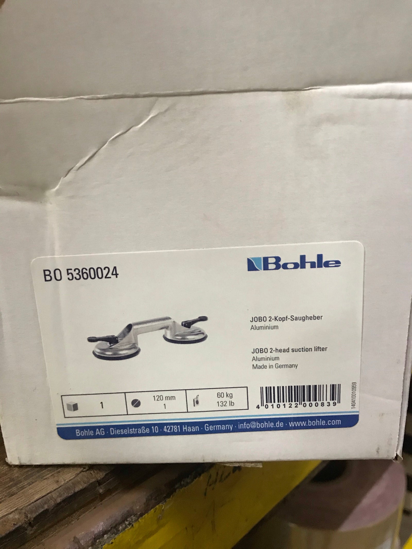 Bohle 2 Cup Suction Lifter (60Kg) | Model : SL-SL602.4
